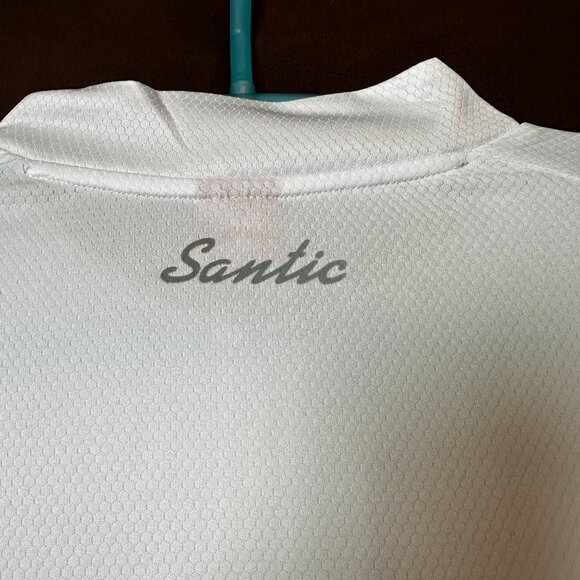 NWT Santic Olivia Women's XS-2XL White Cycling Jersey Long Sleeve Full Zip, Rear - Picture 11 of 12